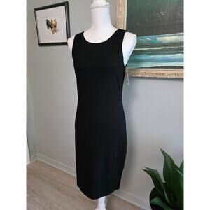 Nordstrom Trouvé Womens Sleeveless Black Zip Back Dress Scoop Neck Small